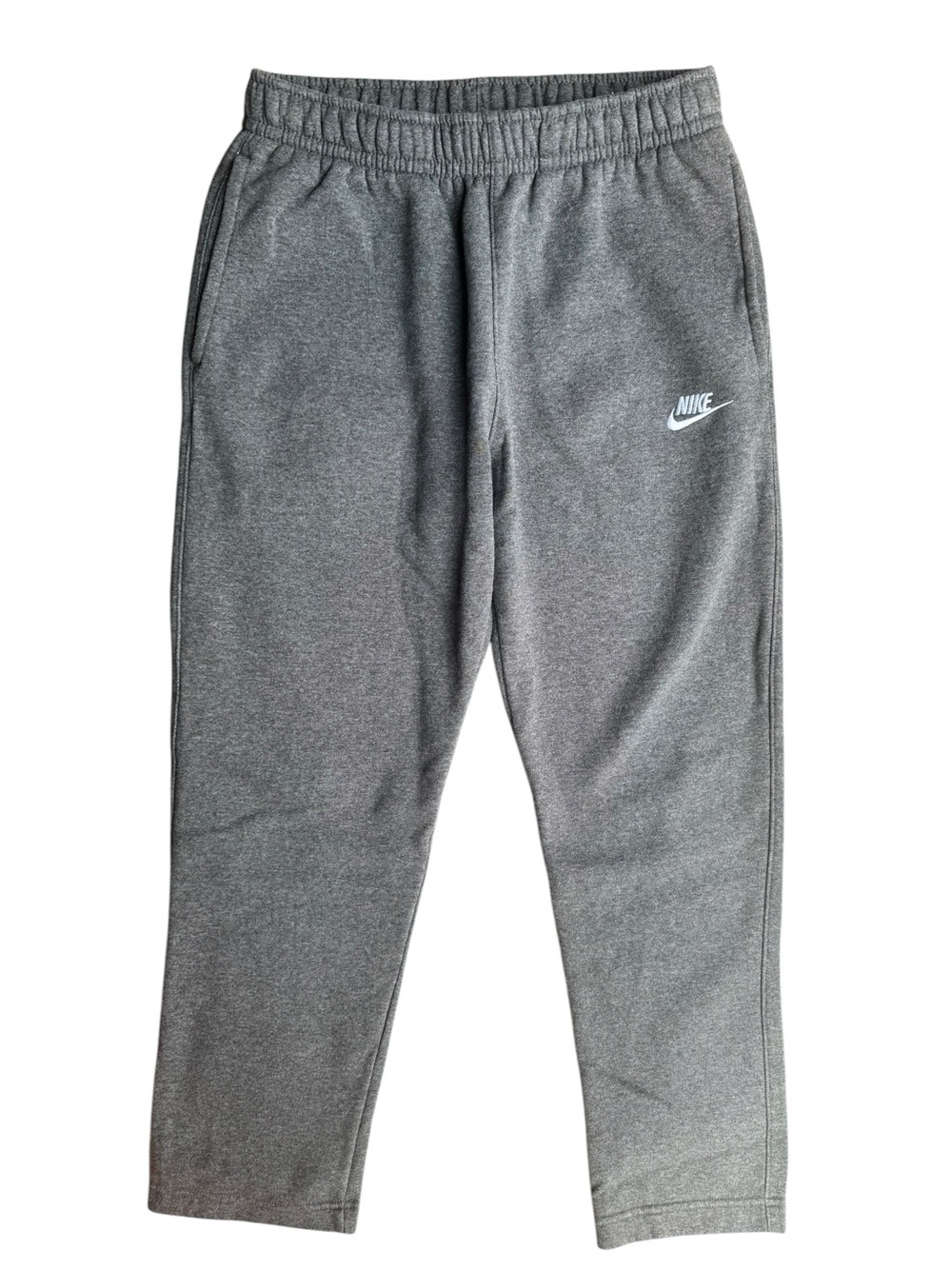 Nike Gray Heather Joggers with White Swoosh